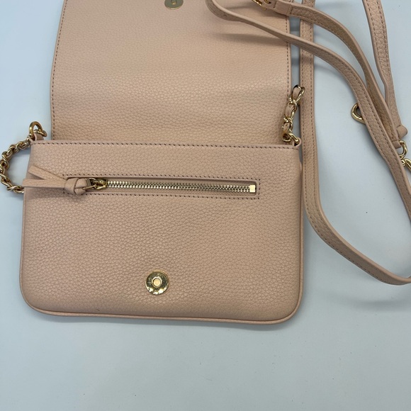Tory Burch Pebbled Leather Chain Shoulder Bag in Blush - Picture 8 of 9